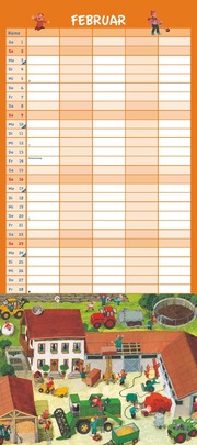 Ali Mitgutsch Familienkalender 2025 - Wandkalender - Familienplaner mit 5 Spalten - Format 22 x 49,5 cm - Abbildung 2