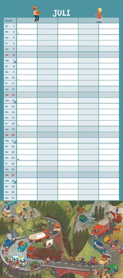 Ali Mitgutsch Familienkalender 2025 - Wandkalender - Familienplaner mit 5 Spalten - Format 22 x 49,5 cm - Abbildung 7