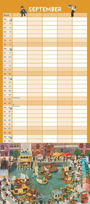 Ali Mitgutsch Familienkalender 2025 - Wandkalender - Familienplaner mit 5 Spalten - Format 22 x 49,5 cm - Abbildung 9