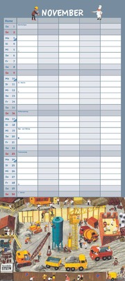 Ali Mitgutsch Familienkalender 2025 - Wandkalender - Familienplaner mit 5 Spalten - Format 22 x 49,5 cm - Abbildung 11