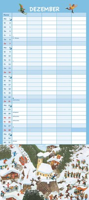 Ali Mitgutsch Familienkalender 2025 - Wandkalender - Familienplaner mit 5 Spalten - Format 22 x 49,5 cm - Abbildung 12
