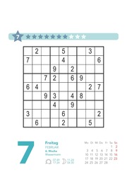 Stefan Heine Sudoku schwierig bis extrem 2025 - Tagesabreißkalender -11,8x15,9 - Rätselkalender - Sudokukalender - Illustrationen 2
