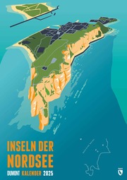 Inseln der Nordsee 2025 - Wandkalender - Inselkarten - Hochformat A3 29,7 x 42 cm