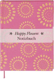 Happy Flowers Notizbuch groß - pink - Cover