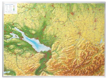 Reliefkarte Allgäu Bodensee