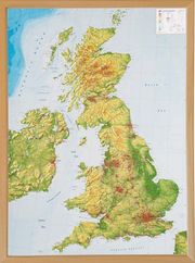 Reliefkarte Großbritannien 1:1,4 Mio mit Naturholzrahmen