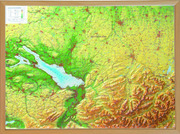 Reliefkarte Allgäu Bodensee 1:200 000 mit Naturholzrahmen