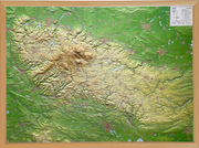 Reliefkarte Harz 1:110 000 mit Naturholzrahmen