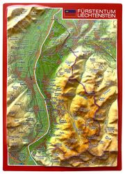 Reliefpostkarte Fürstentum Liechtenstein
