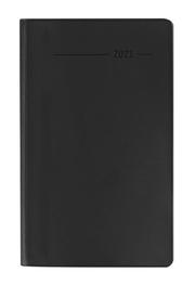 Taschenplaner PVC schwarz 2021 - Büro-Kalender 9,5x16 cm - 32 Seiten - separates Adressheft - Notiz-Heft - Alpha Edition - Cover