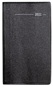 Taschenplaner PVC schwarz mit Register 2021 - Büro-Kalender 9,5x16 cm - 32 Seiten - mit Registerschnitt - separates Adressheft - Alpha Edition - Cover