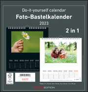 Foto-Bastelkalender 2023 - 2 in 1: schwarz und weiss - Do it yourself calendar 21x22 cm - datiert - Foto-Kalender - Alpha Edition
