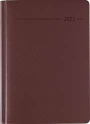 Buchkalender Balacron rot 2023 - Büro-Kalender A5 - Cheftimer - 1 Tag 1 Seite - 416 Seiten - Balacron-Einband - Alpha Edition