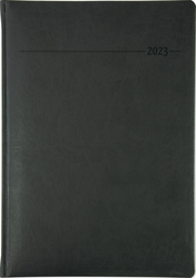 Manager-Timer XL Tucson schwarz 2023 - Cheftimer A4 (21,7x30,3 cm) - 1 Woche 2 Seiten - 160 Seiten - Tucson-Einband - Alpha Edition