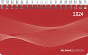 Querkalender Mini PP-Einband rot 2024 - Cover