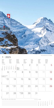 Alpen 2025 - Broschürenkalender 30x30 cm (30x60 geöffnet) - Kalender mit Platz für Notizen - The Alps - Bildkalender - Wandplaner - Naturkalender - Illustrationen 1