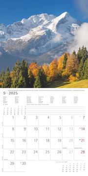 Alpen 2025 - Broschürenkalender 30x30 cm (30x60 geöffnet) - Kalender mit Platz für Notizen - The Alps - Bildkalender - Wandplaner - Naturkalender - Illustrationen 9