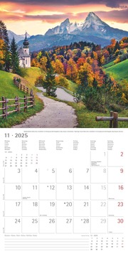 Alpen 2025 - Broschürenkalender 30x30 cm (30x60 geöffnet) - Kalender mit Platz für Notizen - The Alps - Bildkalender - Wandplaner - Naturkalender - Illustrationen 11