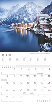 Alpen 2025 - Broschürenkalender 30x30 cm (30x60 geöffnet) - Kalender mit Platz für Notizen - The Alps - Bildkalender - Wandplaner - Naturkalender - Illustrationen 12
