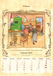 Bauernkalender 2025 - Bildkalender 23,7x34 cm - mit Wetterprognosen, Bauernregeln und liebevollen Illustrationen - Abbildung 2