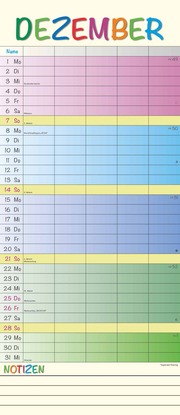 Regenbogen 2025 Familienplaner - Terminkalender - Familienkalender - 19,5x45 - Illustrationen 12