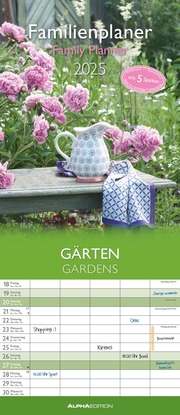 Gärten 2025 Familienplaner - Wandkalender - Familienkalender - 19,5x45 - Cover
