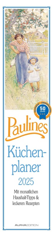 Paulines Küchenplaner 2025 - Streifenplaner - Wandplaner - Küchen-Kalender - 11,3x49,5 - Cover