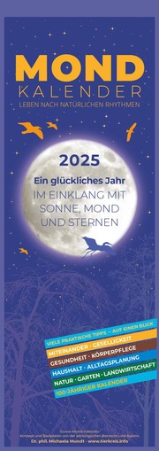 Mondkalender 2025 - Streifen-Kalender 14,85x42 cm - Wandplaner - mit 100-jährigem Kalender - viele praktische Tipps - Mond-Kalender - Alpha Edition