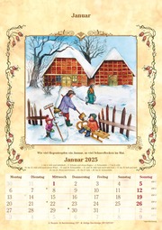 Bauernkalender 2025 - Bildkalender A3 (29,7x42 cm) - mit Feiertagen (DE/AT/CH) und Platz für Notizen - inkl. Bauernregeln - Wandkalender - Illustrationen 1