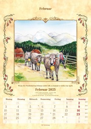 Bauernkalender 2025 - Bildkalender A3 (29,7x42 cm) - mit Feiertagen (DE/AT/CH) und Platz für Notizen - inkl. Bauernregeln - Wandkalender - Illustrationen 2