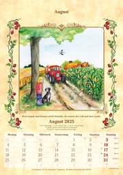 Bauernkalender 2025 - Bildkalender A3 (29,7x42 cm) - mit Feiertagen (DE/AT/CH) und Platz für Notizen - inkl. Bauernregeln - Wandkalender - Illustrationen 8