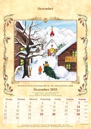 Bauernkalender 2025 - Bildkalender A3 (29,7x42 cm) - mit Feiertagen (DE/AT/CH) und Platz für Notizen - inkl. Bauernregeln - Wandkalender - Illustrationen 12