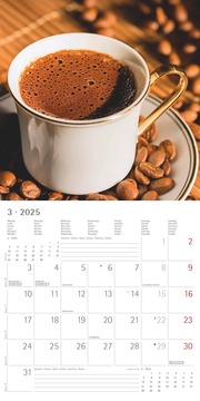 Kaffeegenuss 2025 - Broschürenkalender 30x30 cm (30x60 geöffnet) - Kalender mit Platz für Notizen - Bildkalender - Wandplaner - Küchenkalender - Illustrationen 3