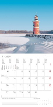 Leuchttürme 2025 - Broschürenkalender 30x30 cm (30x60 geöffnet) - Kalender mit Platz für Notizen - Wandkalender - Wandplaner - Leuchtturmkalender - Illustrationen 1