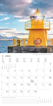 Leuchttürme 2025 - Broschürenkalender 30x30 cm (30x60 geöffnet) - Kalender mit Platz für Notizen - Wandkalender - Wandplaner - Leuchtturmkalender - Illustrationen 2