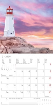 Leuchttürme 2025 - Broschürenkalender 30x30 cm (30x60 geöffnet) - Kalender mit Platz für Notizen - Wandkalender - Wandplaner - Leuchtturmkalender - Illustrationen 3