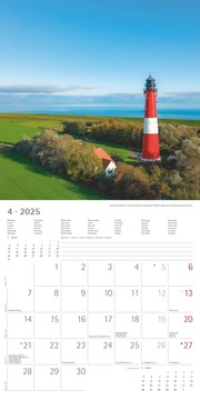 Leuchttürme 2025 - Broschürenkalender 30x30 cm (30x60 geöffnet) - Kalender mit Platz für Notizen - Wandkalender - Wandplaner - Leuchtturmkalender - Illustrationen 4