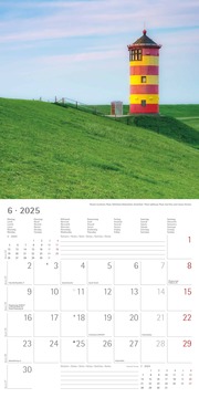 Leuchttürme 2025 - Broschürenkalender 30x30 cm (30x60 geöffnet) - Kalender mit Platz für Notizen - Wandkalender - Wandplaner - Leuchtturmkalender - Illustrationen 6