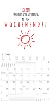 Sprüche 2025 - Broschürenkalender 30x30 cm (30x60 geöffnet) - Kalender mit Platz für Notizen - lustige Sprüche - Bildkalender - Wandkalender - Abbildung 3