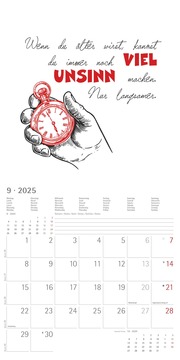 Sprüche 2025 - Broschürenkalender 30x30 cm (30x60 geöffnet) - Kalender mit Platz für Notizen - lustige Sprüche - Bildkalender - Wandkalender - Abbildung 9