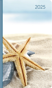 Ladytimer Slim Sea Star 2025 - Taschen-Kalender 9x15,6 cm - Seestern - Weekly - 128 Seiten - Notiz-Buch - Alpha Edition