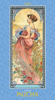 Alfons Mucha 2025 - Bild-Kalender 33x60 cm - Kunstkalender - mit stilvollem Glitzereffekt - Jugendstil - Wandkalender - Alpha Edition - Cover