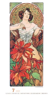 Alfons Mucha 2025 - Bild-Kalender 33x60 cm - Kunstkalender - mit stilvollem Glitzereffekt - Jugendstil - Wandkalender - Alpha Edition - Abbildung 7