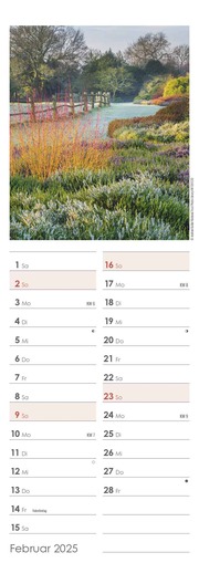 Gartenzauber 2025 - Streifenkalender 15x42 cm - mit viel Platz für Eintragungen - Gärten - Bildkalender - Wandplaner - Gartenkalender - Illustrationen 2
