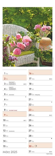 Gartenzauber 2025 - Streifenkalender 15x42 cm - mit viel Platz für Eintragungen - Gärten - Bildkalender - Wandplaner - Gartenkalender - Illustrationen 3