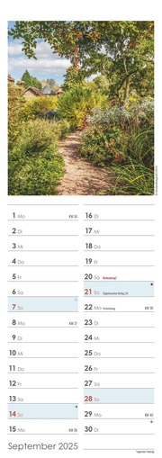 Gartenzauber 2025 - Streifenkalender 15x42 cm - mit viel Platz für Eintragungen - Gärten - Bildkalender - Wandplaner - Gartenkalender - Illustrationen 9
