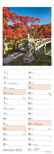 Gartenzauber 2025 - Streifenkalender 15x42 cm - mit viel Platz für Eintragungen - Gärten - Bildkalender - Wandplaner - Gartenkalender - Illustrationen 10