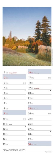 Gartenzauber 2025 - Streifenkalender 15x42 cm - mit viel Platz für Eintragungen - Gärten - Bildkalender - Wandplaner - Gartenkalender - Illustrationen 11