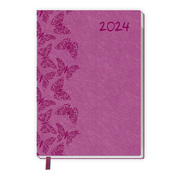 Taschenkalender A7 Soft Touch Schmetterlinge 2024 - Cover