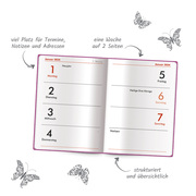 Taschenkalender A7 Soft Touch Schmetterlinge 2024 - Abbildung 2